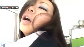A Sexy Japanese Office Worker With A Curvy Buttocks Rides Backward On Top
